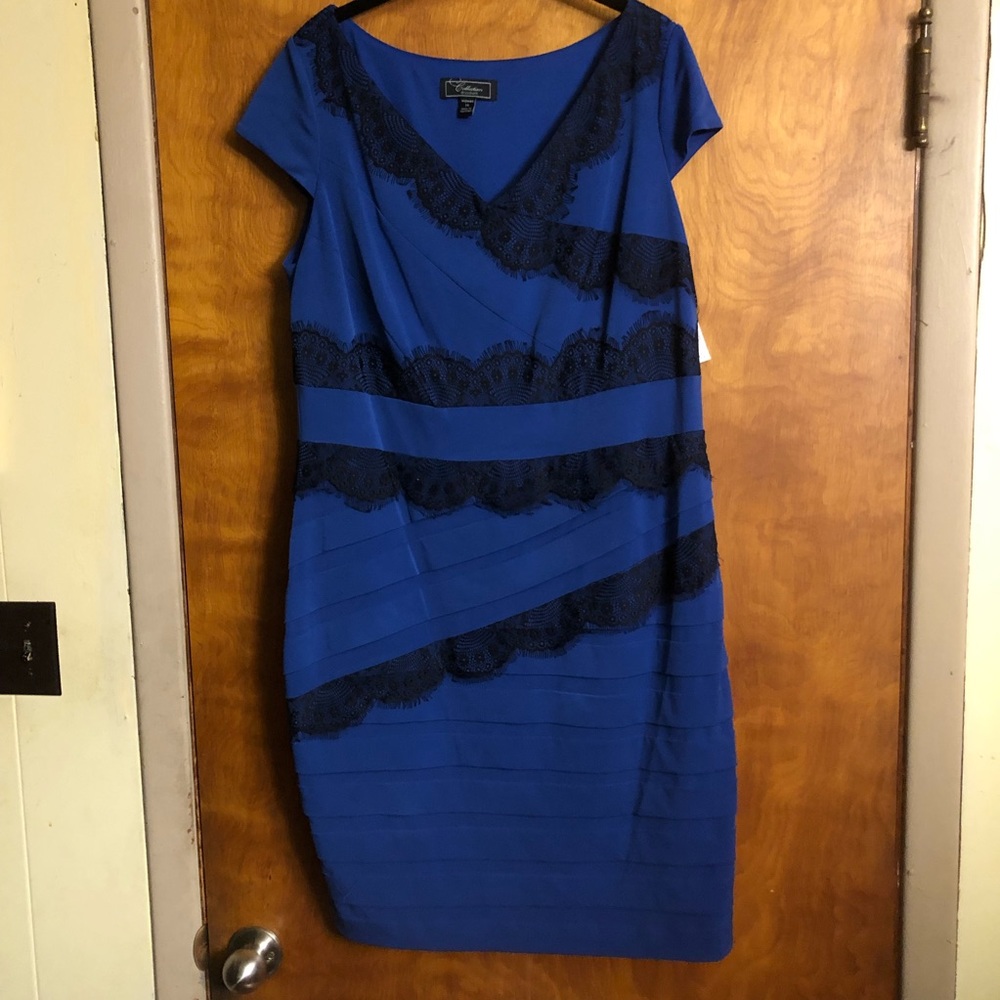 Dress barn Collection Blue Bodycon Dress Sz14